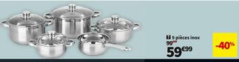 Conforama 9 pièces inox nova offre