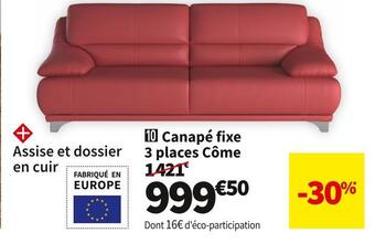Conforama Canape fixe 3 places come offre
