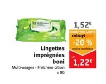 Colruyt Lingettes imprégnées boni offre