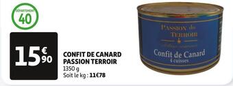 Auchan Passion terroir confit de canard offre