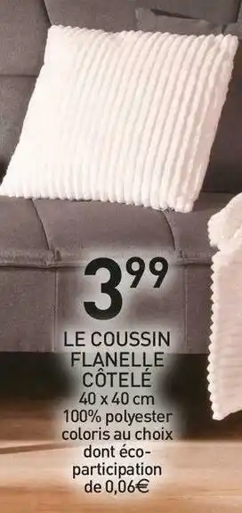 Stokomani LE COUSSIN FLANELLE CÔTELÉ offre