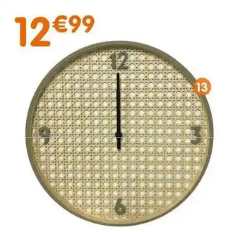 b&m Horloge imitation cannage offre