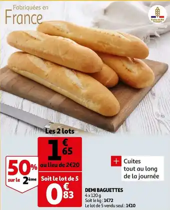 Auchan DEMI BAGUETTES offre