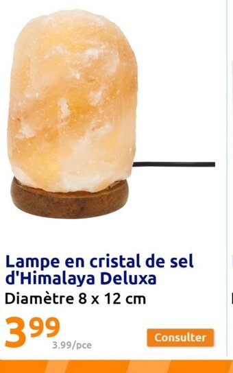 Action Lampe en cristal de sel d'Himalaya Deluxa offre