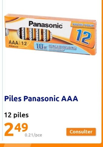 Action Piles Panasonic AAA offre