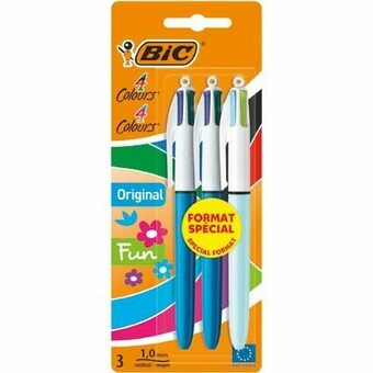 Auchan 3 STYLOS BILLE RÉTRACTABLES 4 COULEURS offre