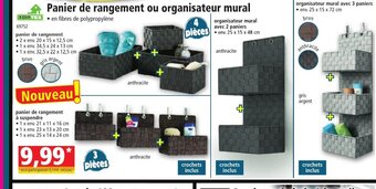 Norma Panier de rangement ou organisateur mural offre