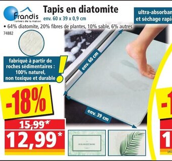 Norma Tapis en diatomite offre
