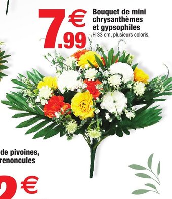 Bazarland Bouquet de mini chrysanthèmes et gypsophiles offre