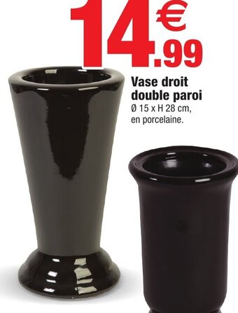 Bazarland Vase droit double paroi offre