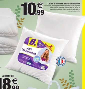 Bazarland Lot de 2 oreillers anti-transpiration offre