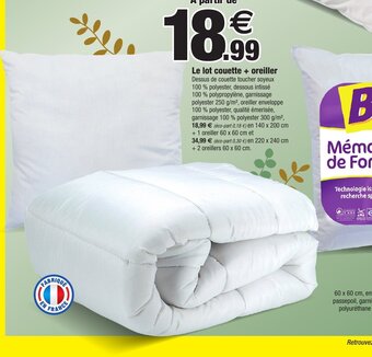 Bazarland Le lot couette + oreiller offre
