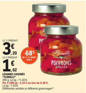 E.Leclerc LÉGUMES CUISINÉS "FLORELLI" offre