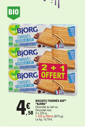 E.Leclerc BISCUITS FOURRÉS BIO(5) "BJORG" offre