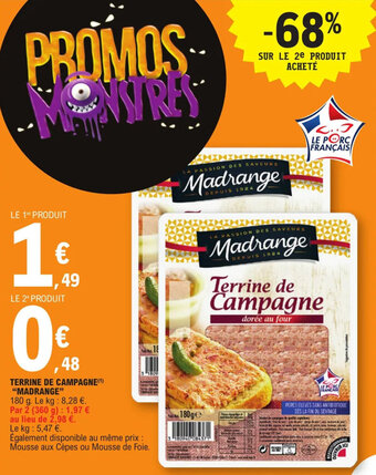 E.Leclerc TERRINE DE CAMPAGNE(¹) "MADRANGE" offre