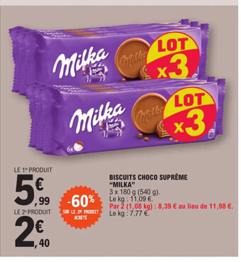 E.Leclerc BISCUITS CHOCO SUPRÊME "MILKA" offre