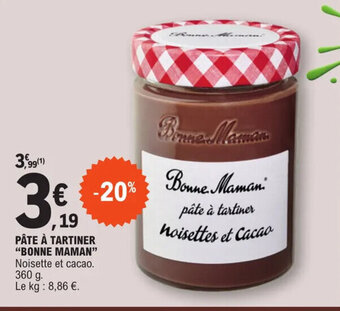 E.Leclerc PÂTE À TARTINER "BONNE MAMAN" offre