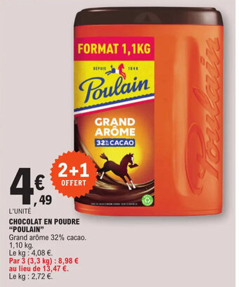 E.Leclerc CHOCOLAT EN POUDRE "POULAIN" offre