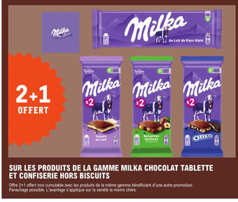 E.Leclerc SUR LES PRODUITS DE LA GAMME MILKA CHOCOLAT TABLETTE ET CONFISERIE HORS BISCUITS offre