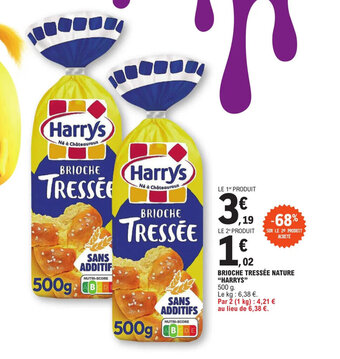 E.Leclerc BRIOCHE TRESSÉE NATURE "HARRYS" offre
