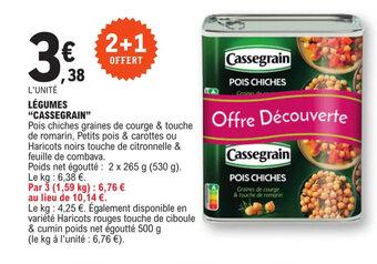 E.Leclerc LÉGUMES "CASSEGRAIN" offre
