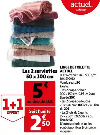 Auchan LINGE DE TOILETTE offre
