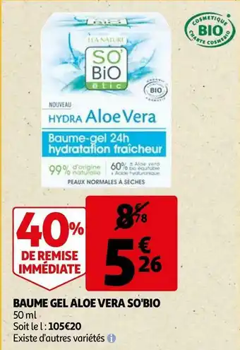 Auchan BAUME GEL ALOE VERA offre