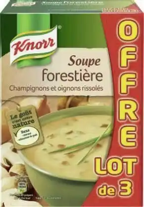 Soupe déshydratée Forestière Champignons et oignon rissolés