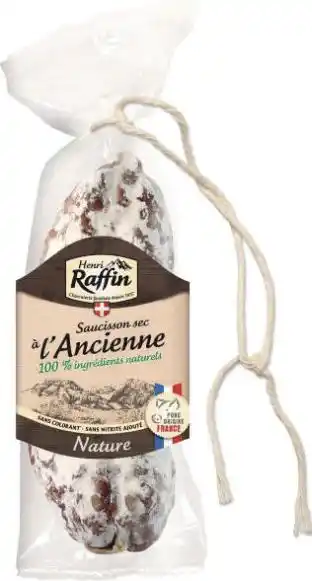 Géant Casino Saucisson sec à l’Ancienne 100% ingrédients naturels Nature offre