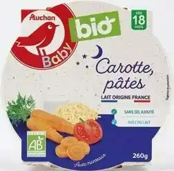 Auchan BON PLAN SUR LA GAMME DES PLATS SALÉS AUCHAN BABY BIO offre