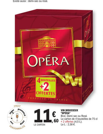 E.Leclerc VIN MOUSSEUX "OPÉRA" offre