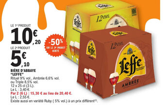 E.Leclerc BIÈRE D'ABBAYE "LEFFE" offre