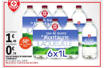 E.Leclerc EAU DE SOURCE DE MONTAGNE "LAQUEUILLE" offre