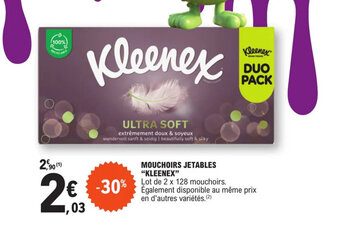 E.Leclerc MOUCHOIRS JETABLES "KLEENEX" offre