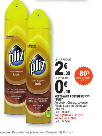 E.Leclerc NETTOYANT POUSSIÈRE(3)(5),(6) "PLIZ" offre