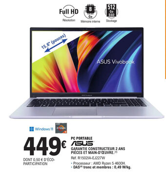 E.Leclerc PC PORTABLE ASUS offre