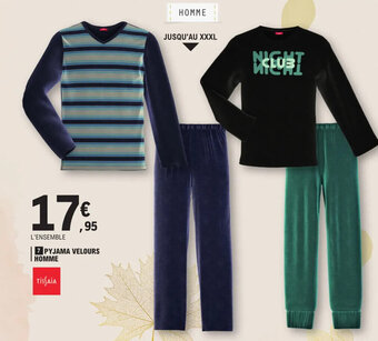 E.Leclerc PYJAMA VELOURS HOMME offre