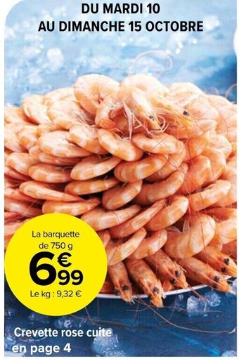 Carrefour Market Crevette rose cuite offre