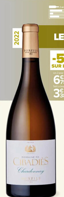 IGP OC DOMAINE DE CIBADIÈS CHARDONNAY