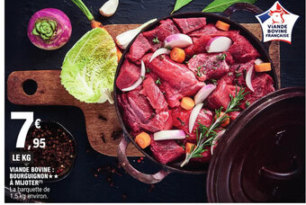 E.Leclerc VIANDE BOVINE: BOURGUIGNON À MIJOTER offre