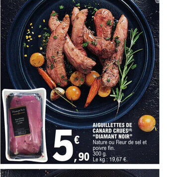E.Leclerc AIGUILLETTES DE CANARD CRUES DIAMANT NOIR offre