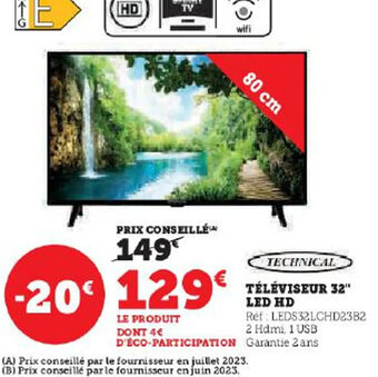 Hyper U TÉLÉVISEUR 32 LED HD offre