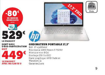 Hyper U ORDINATEUR PORTABLE 17,3 offre