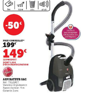 Hyper U ASPIRATEUR SAC offre