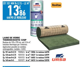 Brico Cash LAINE DE VERRE THERMOCOUSTIC 32QP offre