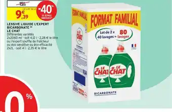 Intermarché Contact Lessive Liquide L'expert Bicarbonate Le Chat offre