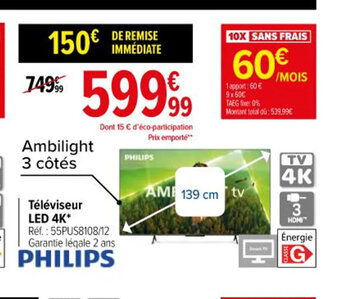 Carrefour Ambilight 3 côtés offre
