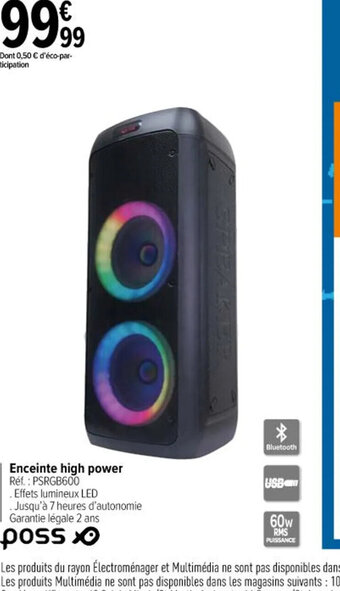Carrefour Enceinte high power offre