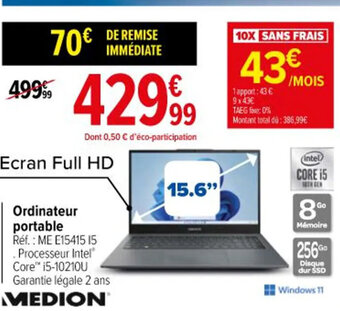 Carrefour Ordinateur portable offre