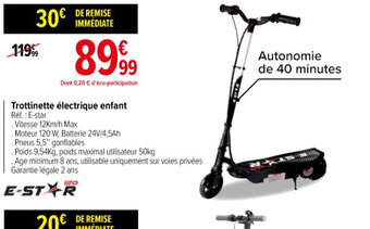 Carrefour Trottinette électrique enfant offre